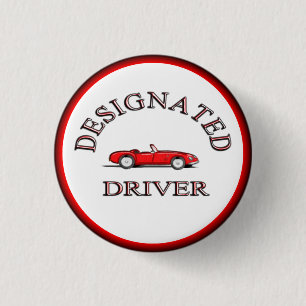 Designated Driver 3 Cm Round Badge