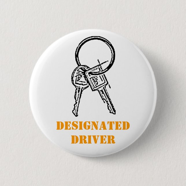 Designated Driver 6 Cm Round Badge (Front)