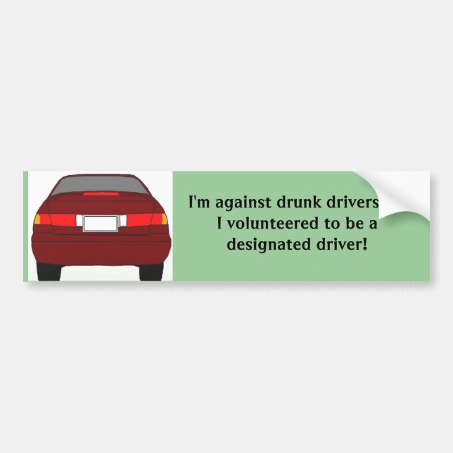 Designated driver Bumper Sticker (Front)