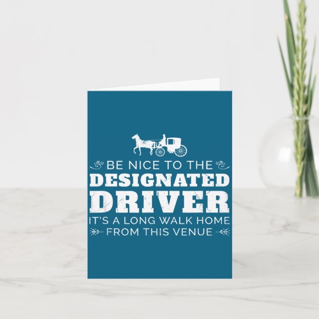 Designated Driver Horse Carriage Funny Men Women Q Card (Front)