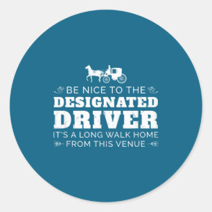 Designated Driver Horse Carriage Funny Men Women Q Classic Round Sticker