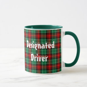 Designated Driver Red Green Plaid Coffee Mug