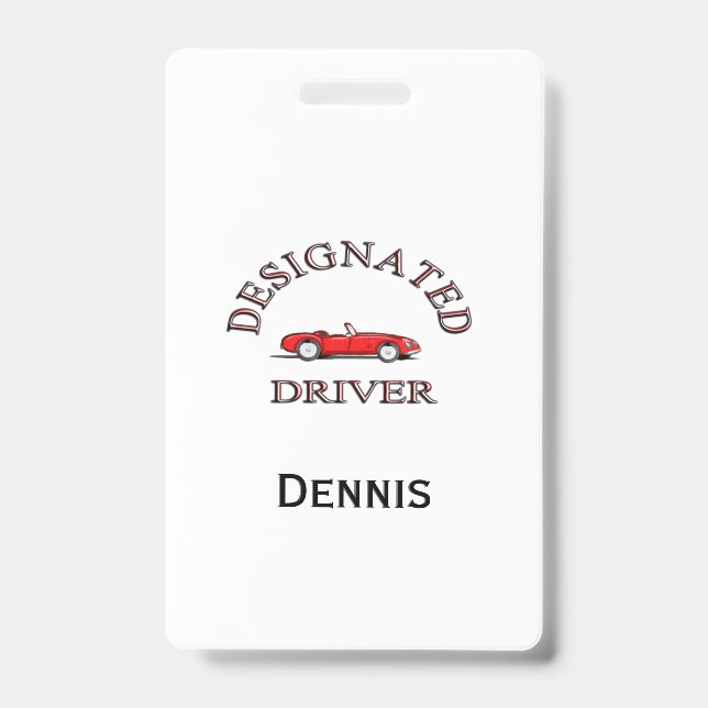 Designated Driver Sign Up Sheets ID Badge (Front)
