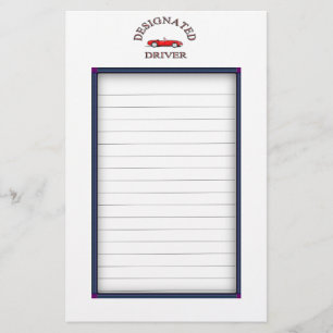 Designated Driver Sign Up Sheets Stationery
