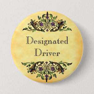 Designated Driver Thanksgiving Cornucopia Button