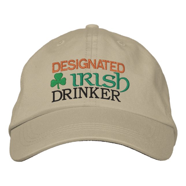 Designated Irish Drinker Embroidered Baseball Hat (Front)