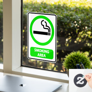 Designated Smoking Area Business Window Cling