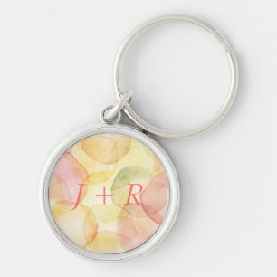 Designed abstract background with watercolor key ring