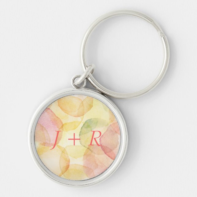 Designed abstract background with watercolor key ring (Front)