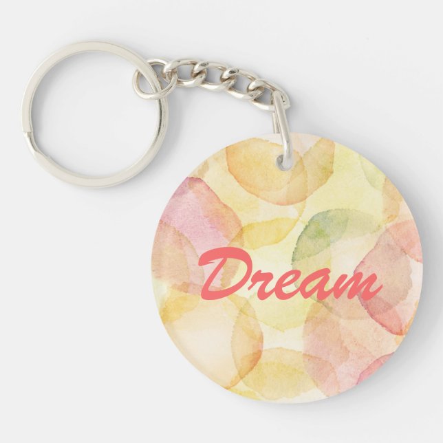 Designed abstract background with watercolor key ring (Front)