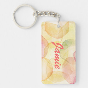 Designed abstract background with watercolor key ring
