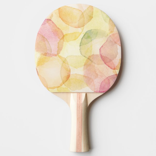 Designed abstract background with watercolor ping pong paddle (Front)