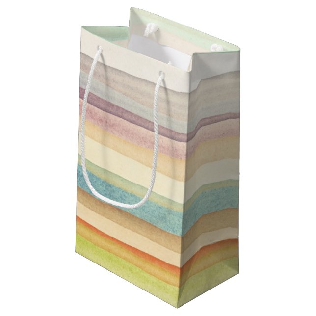 Designed art background. Used watercolor Small Gift Bag (Back Angled)