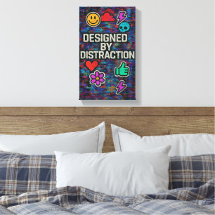 Designed by Distraction   Digital Glitch Canvas Print
