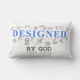 Designed By God – Men & Boys Christian Faith Psalm Lumbar Cushion