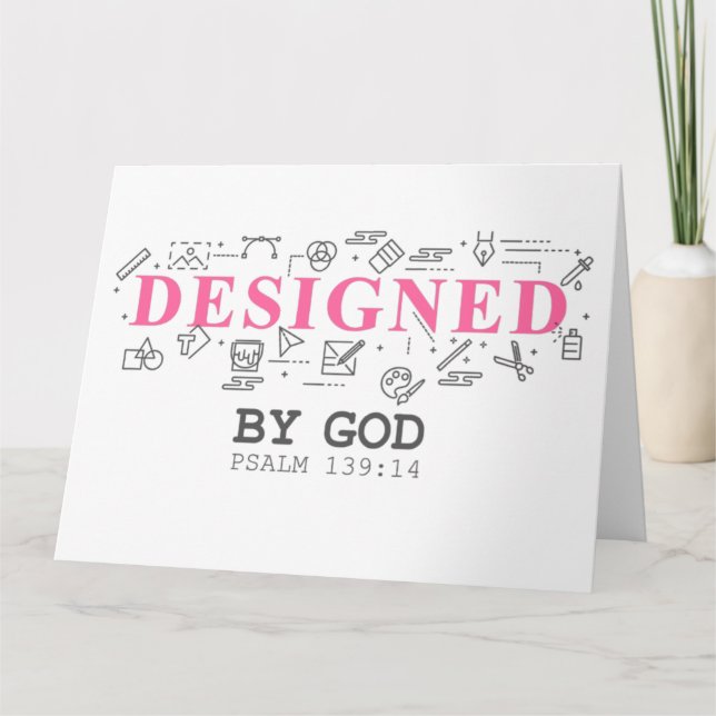 Designed By God – Women & Girls Christian Faith  Thank You Card (Front)