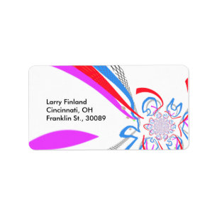 Designed label w/ modern art style