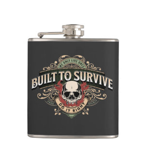 Designed To Survive Make The Right Inspiring Quote Hip Flask