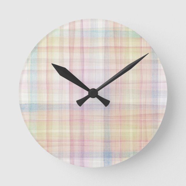 Designed watercolor art background, texture round clock (Front)