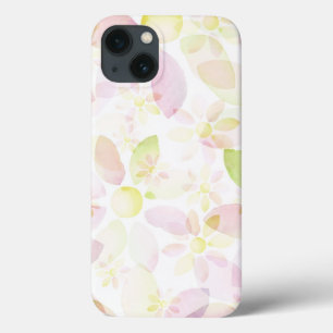 Designed watercolor flower background, texture iPhone 13 case