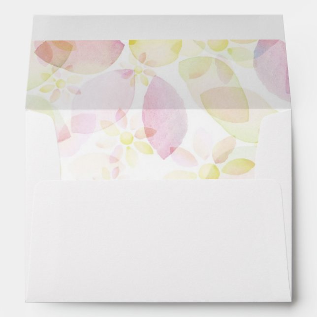 Designed watercolor flower background, texture envelopes (Back (Bottom))