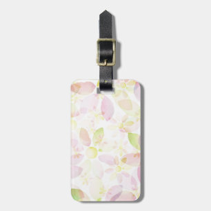 Designed watercolor flower background, texture luggage tag