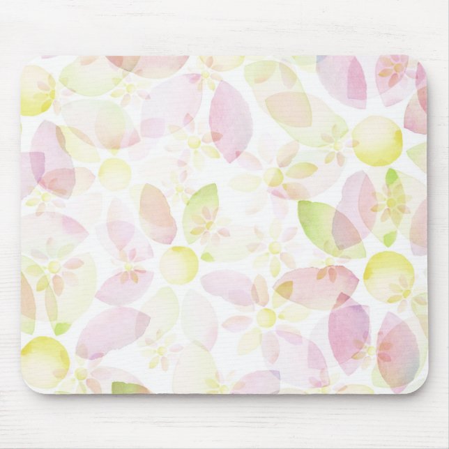 Designed watercolor flower background, texture mouse mat (Front)