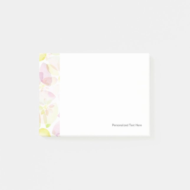 Designed watercolor flower background, texture post-it notes (Front)