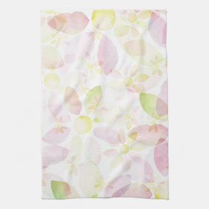 Designed watercolor flower background, texture tea towel