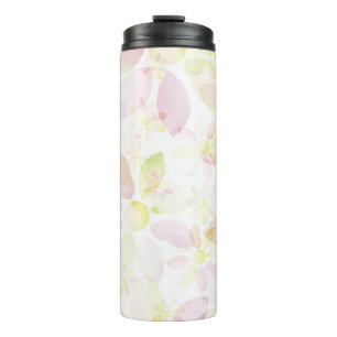 Designed watercolor flower background, texture thermal tumbler