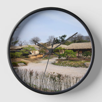 Designed with a photograph of South Korea, Black W Clock