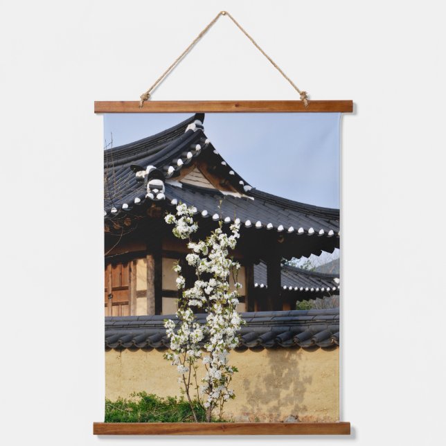 Designed with a photograph of South Korea, Vertica Hanging Tapestry (Front)