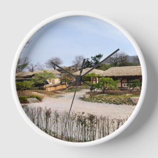 Designed with a photograph of South Korea, White W Clock