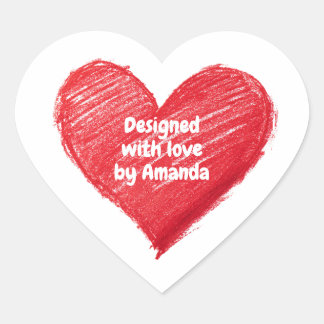 Designed with love by X, Custom Heart in Heart Sticker