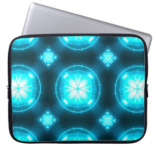 Designer abstract background with glowing individu laptop sleeve