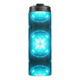 Designer abstract background with glowing individu thermal tumbler