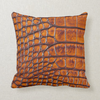 Designer Alligator Crocodile Skin Bronze Colour Cushion