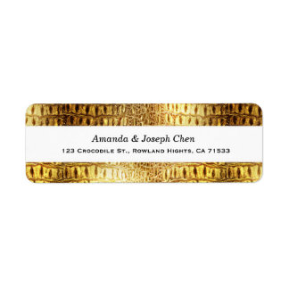 Designer Alligator Crocodile Skin Shiny Gold White