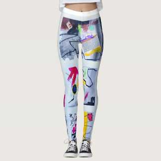 Designer Art style retro abstract vintage leggins Leggings