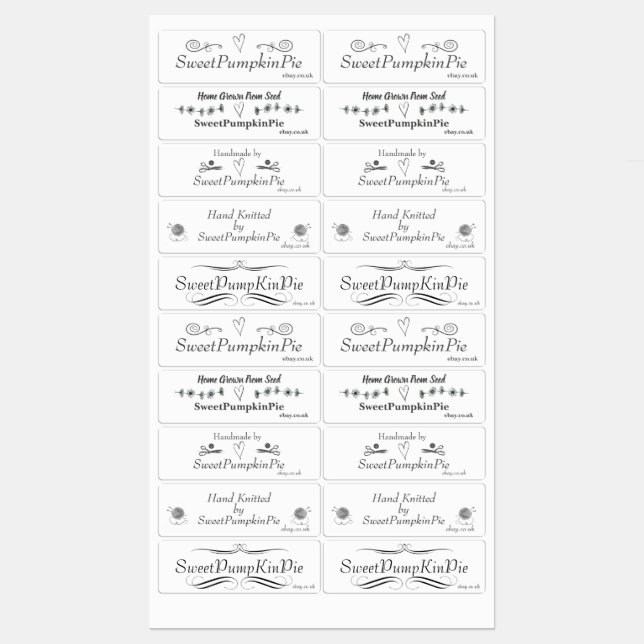 Designer Business Stickers / Labels  (Sheet)