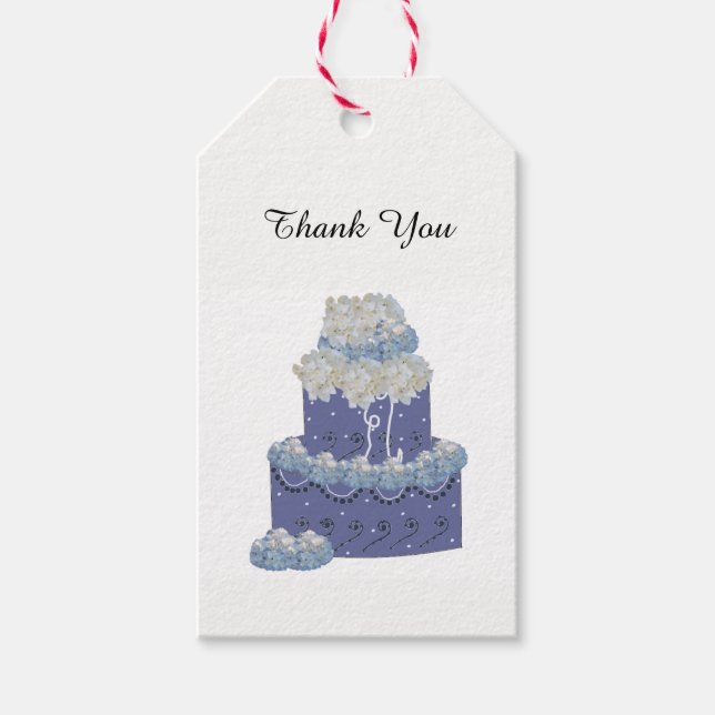 Designer Cake With  Hydrangeas Gift Tags (Front)