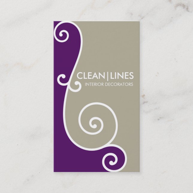 DESIGNER CARD art nouveau curled divide (Front)