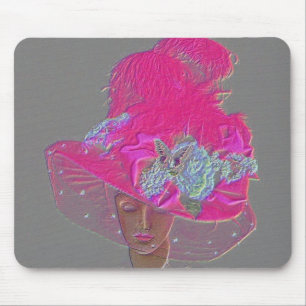 Designer Chic Hot Pink Victorian Lady Mouse Mat