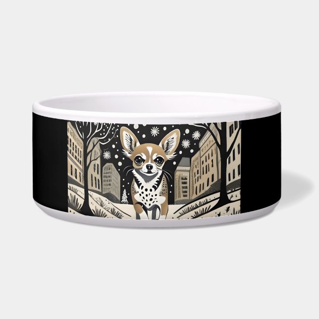 Designer Chihuahua in the City Dinner Bowl (Front)