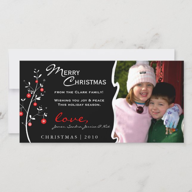 Designer Christmas Tree Photo Card (Front)