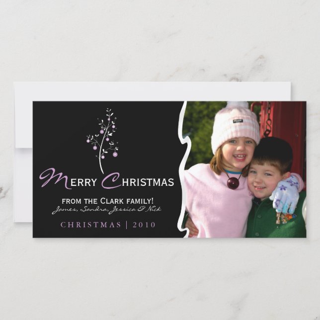 Designer Christmas Tree Photo Card (Front)
