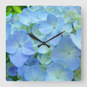 Designer Clocks Beautiful Blue Hydrangea Flowers