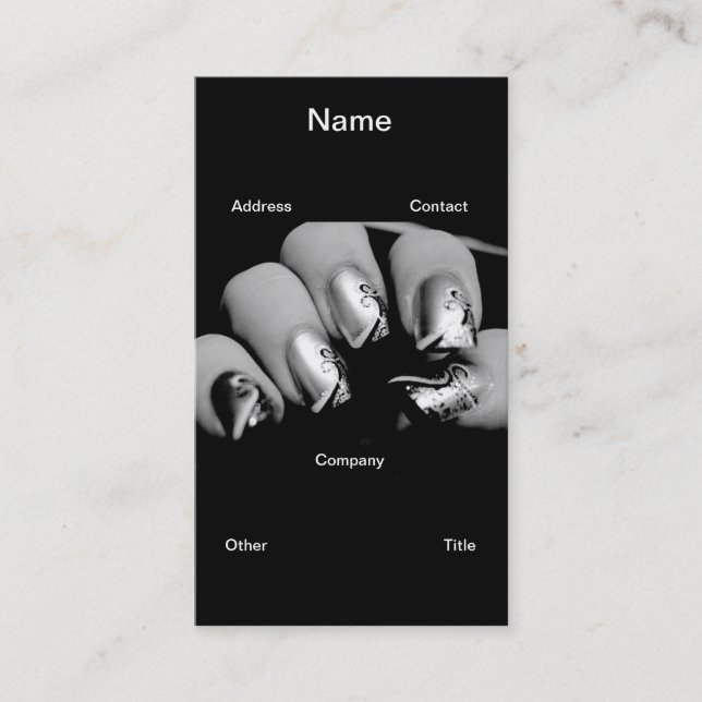 Designer Fingernails Business Card (Front)