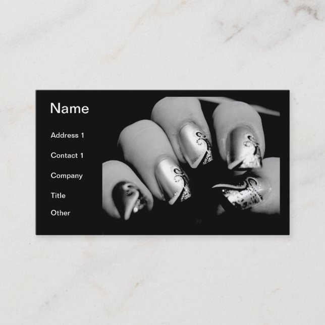 Designer Fingernails Business Card (Front)