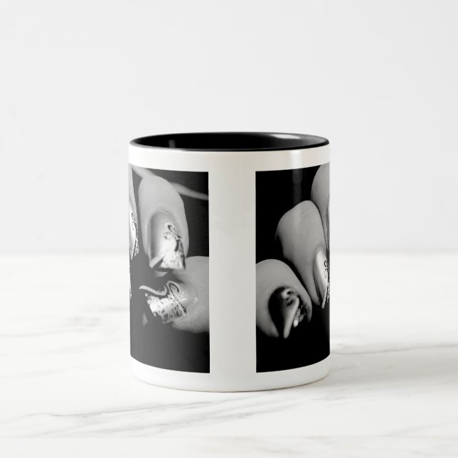 Designer Fingernails Two-Tone Coffee Mug (Center)